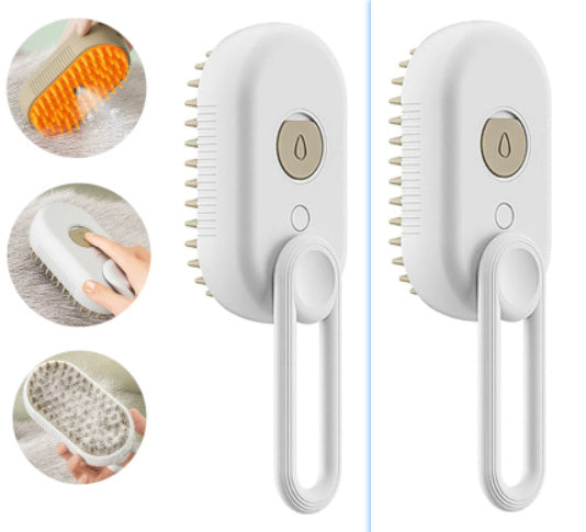 Steamy Dog & Cat Brush | Electric Spray Grooming Comb for Massage & Hair Removal
