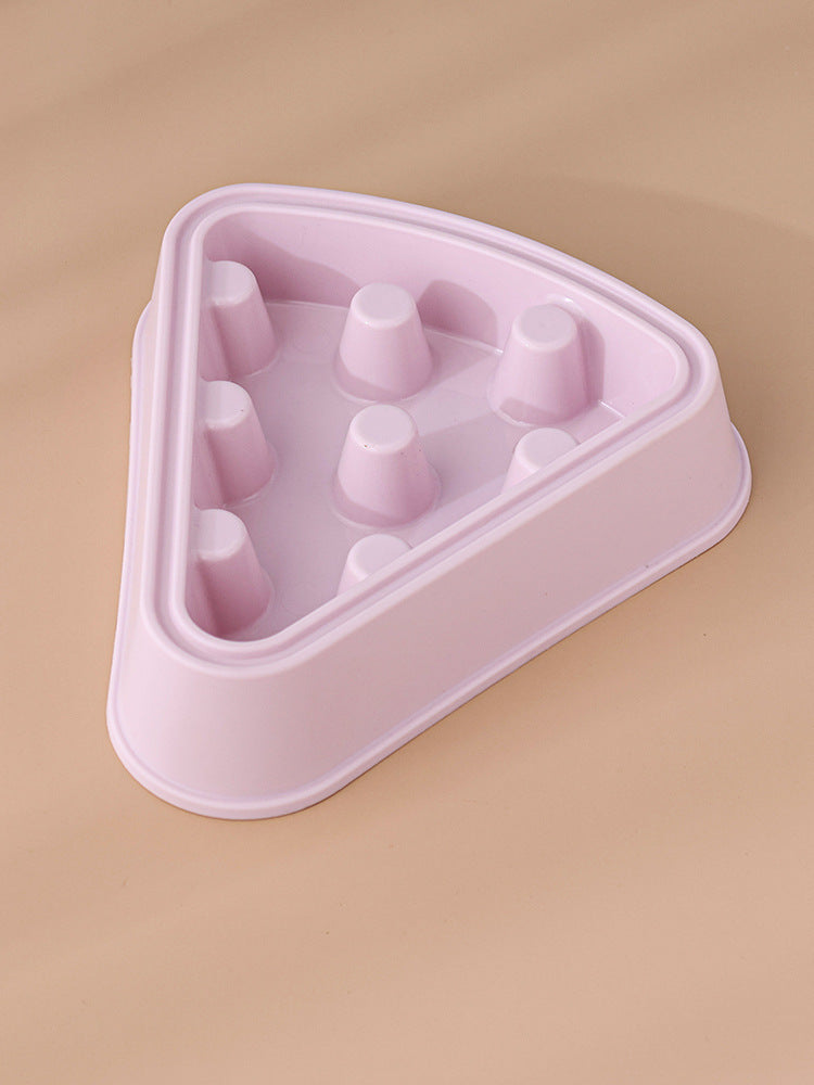 Pet Slow Feeder: Cartoon Pizza Single Bowl for Healthy Eating & Digestion