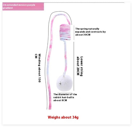 Interactive Cat Toy with Sucker Base | Spring Rabbit Fur Ball Teaser