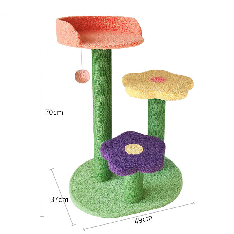 Tall Cat Tower with Scratch Board | Wear-Resistant Cat Climbing Tree