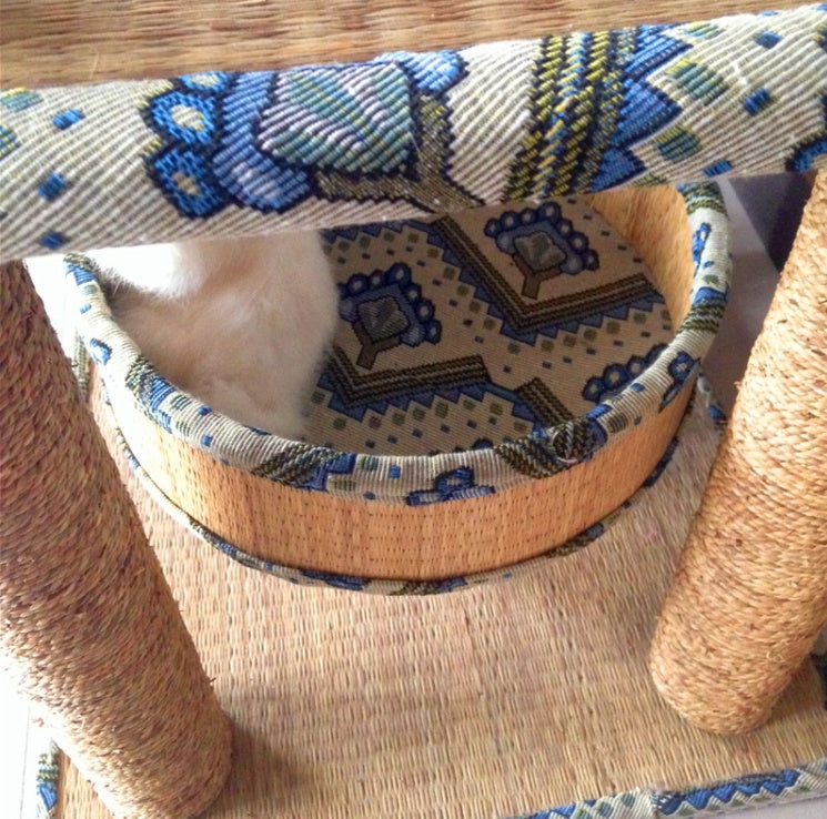 Straw Woven Cat Scratcher & Climber | Durable Natural Pet Activity Frame