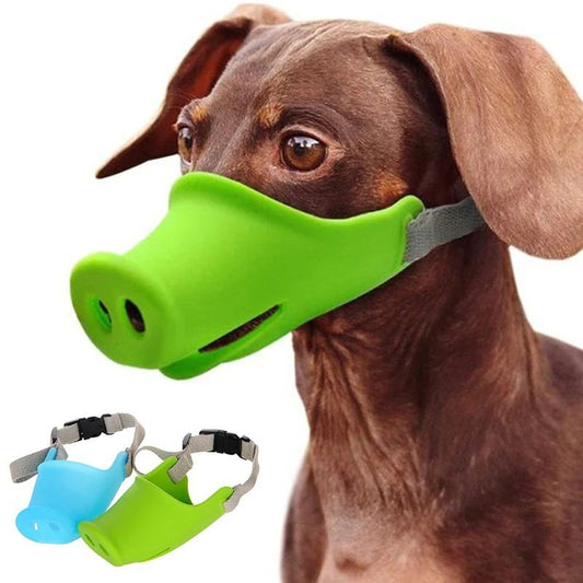 Dog Anti-Bite Piggy Mouth Muzzle Cover | Long Snout Pet Training & Daily Use