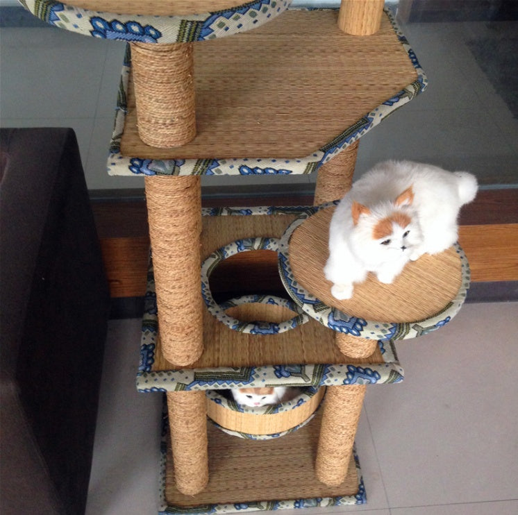 Straw Woven Cat Scratcher & Climber | Durable Natural Pet Activity Frame