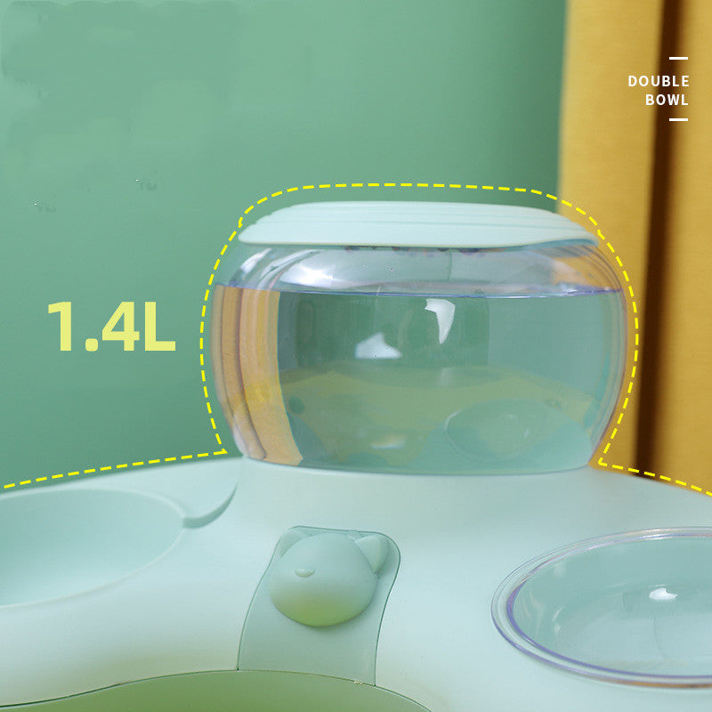 Automatic Crescent Double Bowl | Food Feeder & Water Dispenser for Pets