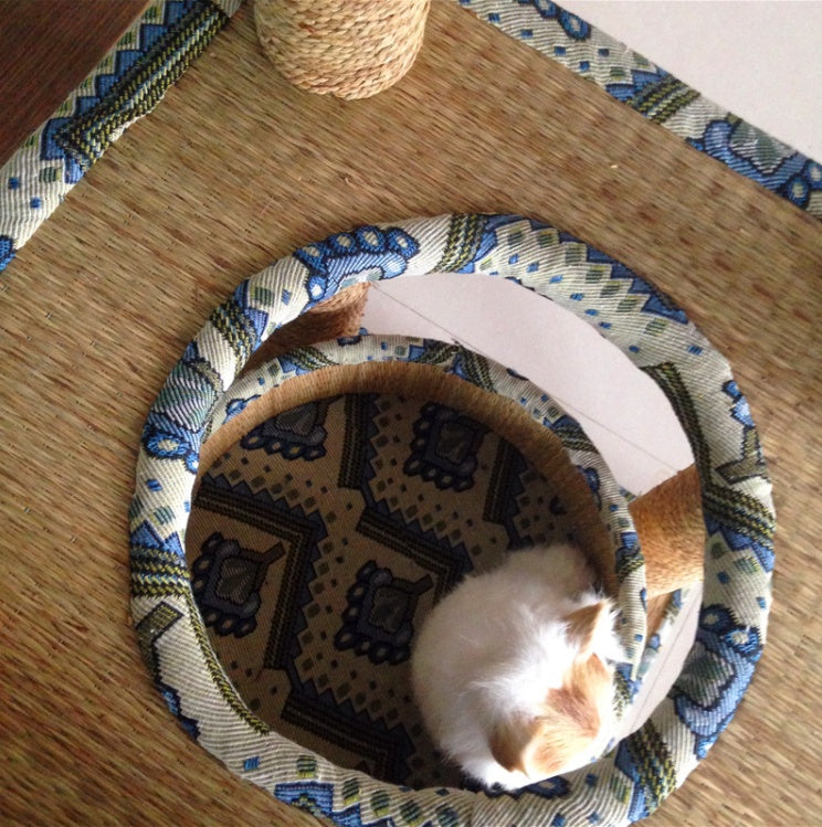 Straw Woven Cat Scratcher & Climber | Durable Natural Pet Activity Frame