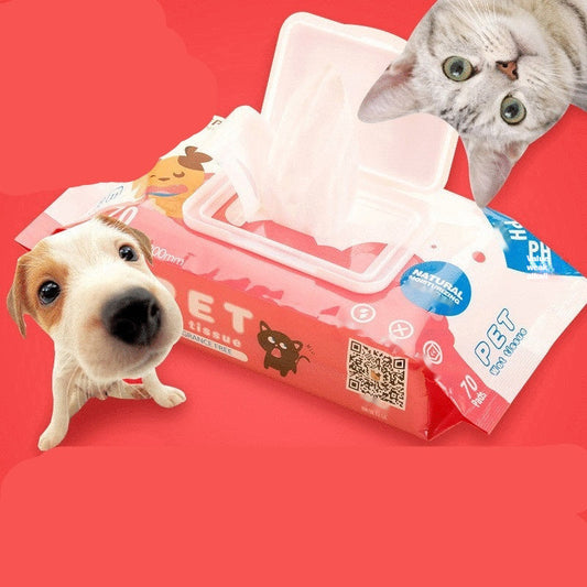 Dog & Cat Bath Wipes | Quick-Clean, Tear-Stain & Paw Cleaning Grooming Supplies