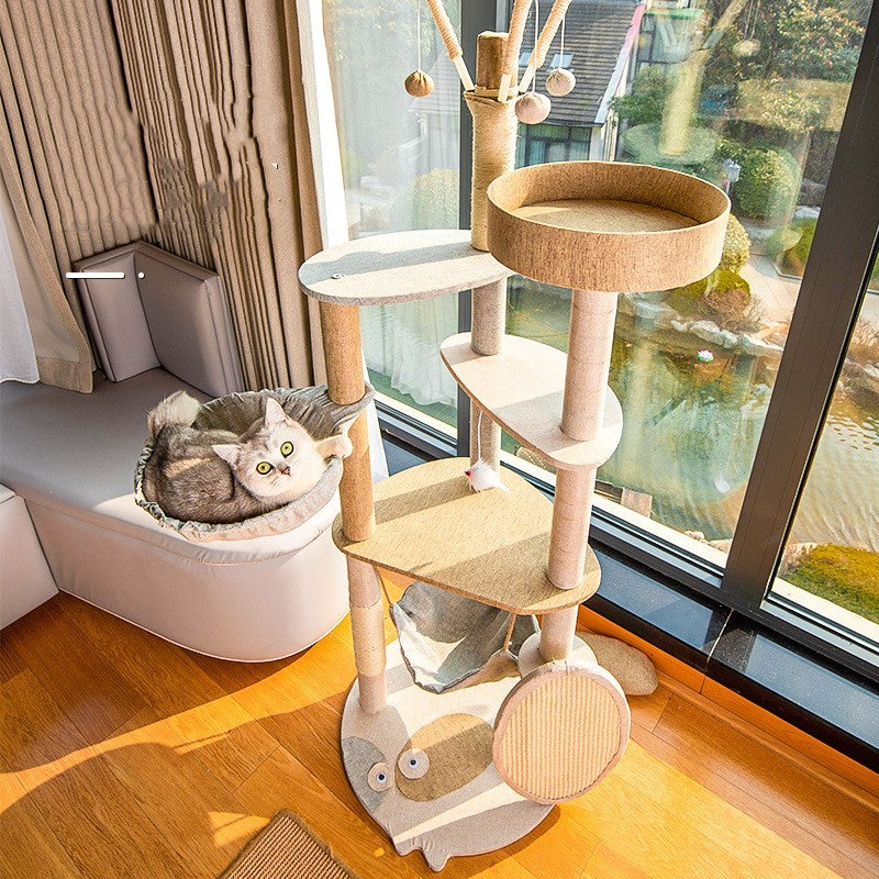 Modern Large Cat Climbing Frame | Integrated Shelf Cat Tree for Multiple Cats
