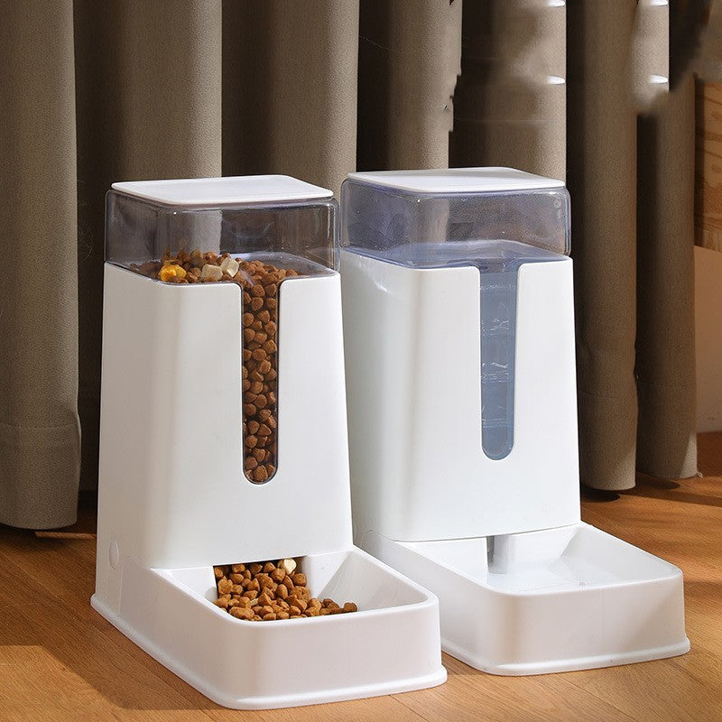 Automatic Pet Feeding Station: Double Bowl with Water Dispenser for Cats and Dogs