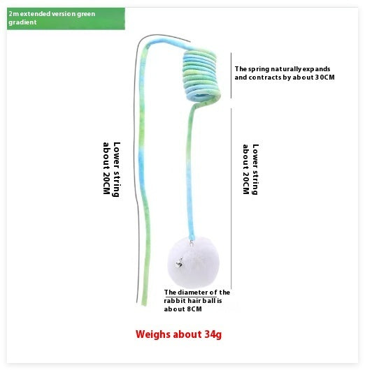 Interactive Cat Toy with Sucker Base | Spring Rabbit Fur Ball Teaser