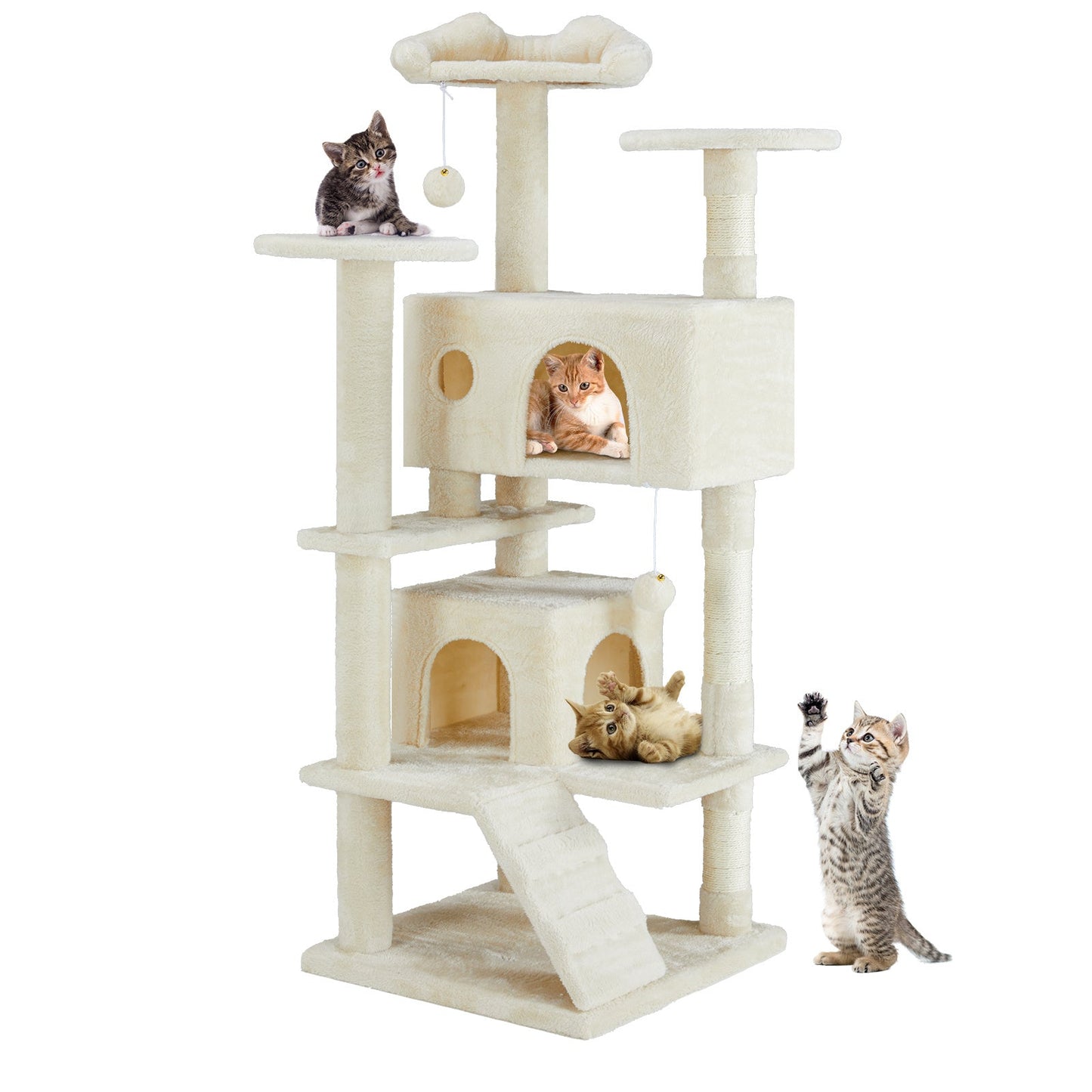 Deluxe Multi-Function Cat Treehouse | Large Indoor Pet Climbing Frame & Condo