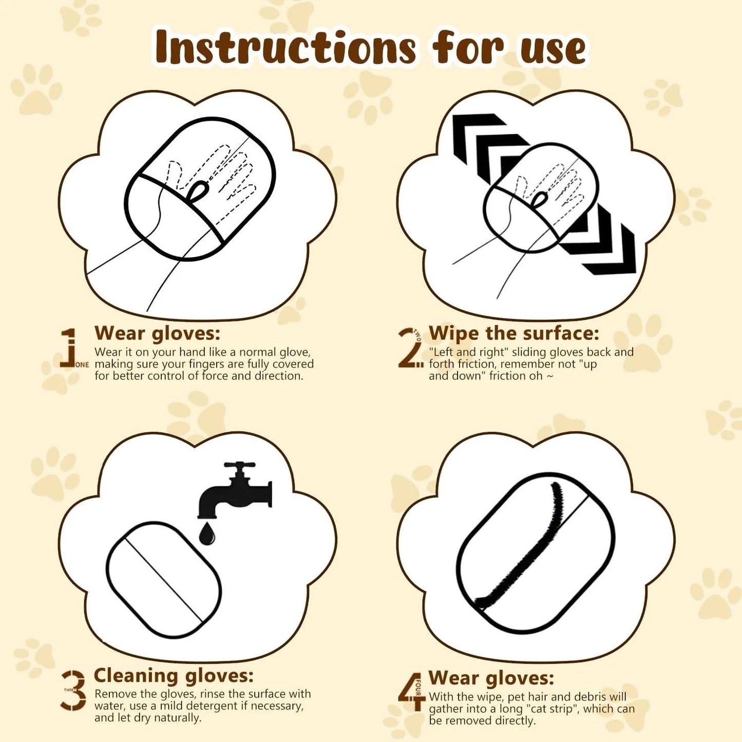 Pet Hair Remover Grooming Glove | Deshedding Brush Mitt for Dogs, Cats & Rabbits