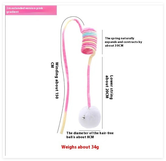 Interactive Cat Toy with Sucker Base | Spring Rabbit Fur Ball Teaser