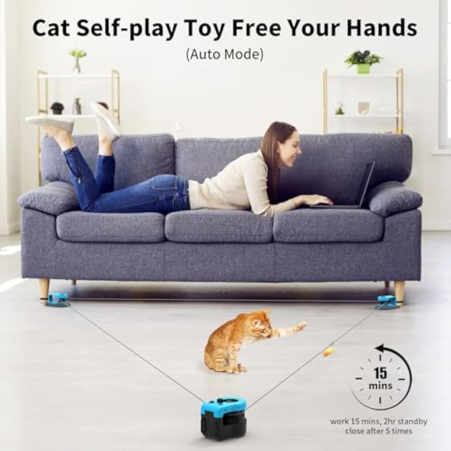 Smart Automatic Running Cat Toy | 3-Speed Hunting Exercise